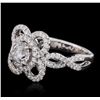 Image 2 : 18KT White Gold 2.08ctw Brilliant Cut Diamond Ring
