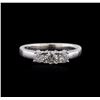 Image 1 : 14KT White Gold 0.58ctw Diamond Ring