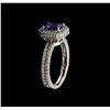 Image 3 : 14KT White Gold 0.86ct Tanzanite and Diamond Ring