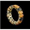Image 2 : 10.05ctw Multi Color Sapphire Ring - 14KT Yellow Gold