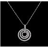 Image 1 : 14KT White Gold 1.35ctw Diamond Pendant With Chain