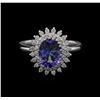 Image 1 : 2.00ct Tanzanite and Diamond Ring - 14KT White Gold