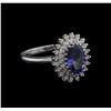 Image 2 : 2.00ct Tanzanite and Diamond Ring - 14KT White Gold