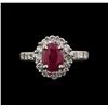 Image 1 : 1.78ct Ruby and Diamond Ring - 14KT White Gold