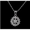 Image 1 : 14KT White Gold 0.71ctw Diamond Pendant With Chain