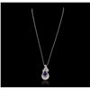 Image 2 : 18KT White Gold 4.63ct Tanzanite and Diamond Pendant With Chain