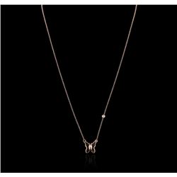 14KT Rose Gold 0.03ct Diamond Butterfly Necklace