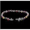 Image 3 : 8.50ctw Multi Color Sapphire Bracelet - 14KT White Gold