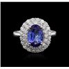 Image 1 : 14KT White Gold 2.28ct Tanzanite and Diamond Ring