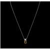 Image 1 : 18KT Two-Tone Gold 1.54ct Yellow Sapphire and Diamond Pendant With Chain