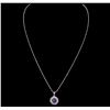 Image 1 : 14KT White Gold 1.22ct Tanzanite and Diamond Pendant With Chain