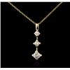 Image 2 : 14KT Yellow Gold 0.85ctw Diamond Pendant With Chain