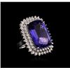 Image 2 : 14KT White Gold GIA Certified 26.74ct Tanzanite and Diamond Ring