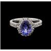 Image 1 : 2.05ct Tanzanite and Diamond Ring - 14KT White Gold