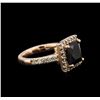 Image 2 : 3.25ct Tourmaline and Diamond Ring - 14T Rose Gold