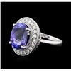 Image 2 : 14KT White Gold 5.61ctw Tanzanite and Diamond Ring