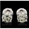 Image 1 : 14KT White Gold 1.21ctw Diamond Solitaire Earrings