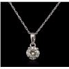 Image 1 : 14KT White Gold 0.25ct Diamond Pendant With Chain
