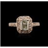 Image 1 : 14KT Rose Gold 1.09ctw Fancy Green Diamond Ring