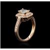 Image 3 : 14KT Rose Gold 1.09ctw Fancy Green Diamond Ring