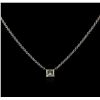 Image 1 : 14KT White Gold 0.20ct Diamond Solitaire Necklace