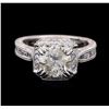Image 1 : 18KT White Gold 3.14ctw Diamond Ring
