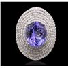 Image 1 : 14KT White Gold 5.82ct Tanzanite and Diamond Ring