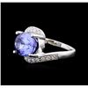 Image 2 : 14KT White Gold 5.13ct Tanzanite and Diamond Ring