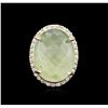 Image 1 : 14KT Yellow Gold 32.12ct Green Tourmaline and Diamond Ring