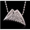 Image 1 : 14KT White Gold 2.56ctw Diamond Pendant With Chain