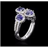 Image 3 : 14KT White Gold 1.90ctw Sapphire and Diamond Ring