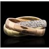 Image 2 : 14KT Tri-Tone Gold 0.89ctw Diamond Ring