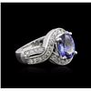 Image 2 : 14KT White Gold 2.13ct Tanzanite and Diamond Ring