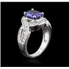 Image 3 : 14KT White Gold 2.13ct Tanzanite and Diamond Ring