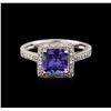 Image 1 : 14KT White Gold 1.40ct Tanzanite and Diamond Ring