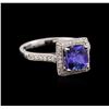 Image 2 : 14KT White Gold 1.40ct Tanzanite and Diamond Ring