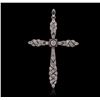 Image 1 : 14KT White Gold Diamond Cross Pendant