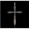 Image 2 : 14KT White Gold Diamond Cross Pendant