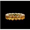 Image 1 : 9.40ctw Orange Sapphire Ring - 14KT Yellow Gold