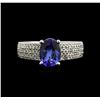 Image 1 : 2.20ct Tanzanite and Diamond Ring - 14KT White Gold