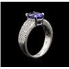 Image 3 : 2.20ct Tanzanite and Diamond Ring - 14KT White Gold