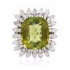 Image 1 : 14KT White Gold 15.42ct Tourmaline and Diamond Ring