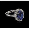 Image 2 : 4.12ct Tanzanite and Diamond Ring - 14KT White Gold