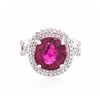 Image 1 : 18KT White Gold 6.08ct Rubellite and Diamond Ring