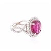 Image 2 : 18KT White Gold 6.08ct Rubellite and Diamond Ring