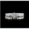 Image 1 : 1.44ctw Diamond Wedding Ring Set - 14KT White Gold