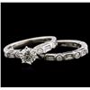 Image 3 : 1.44ctw Diamond Wedding Ring Set - 14KT White Gold