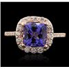 Image 1 : 14KT Rose Gold 2.16ct Tanzanite and Diamond Ring