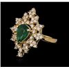 Image 2 : 14KT Yellow Gold 1.82ct Emerald and Diamond Ring