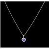 Image 2 : 1.62ct Tanzanite and Diamond Pendant With Chain - 14KT White Gold
